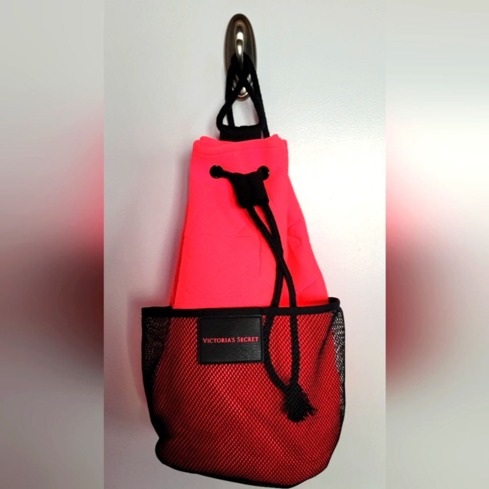 Victoria's Secret Neon Pink Neoprene Cinch Bag